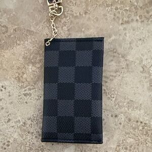 Checkered Black and Gray Card Holder